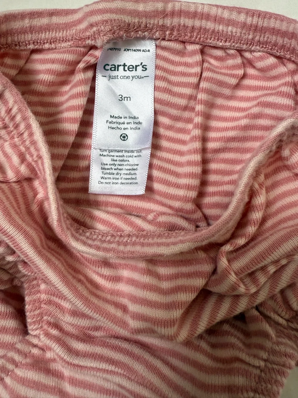 Carter's Pink and White Striped Baby Bodysuit with Bloomers
